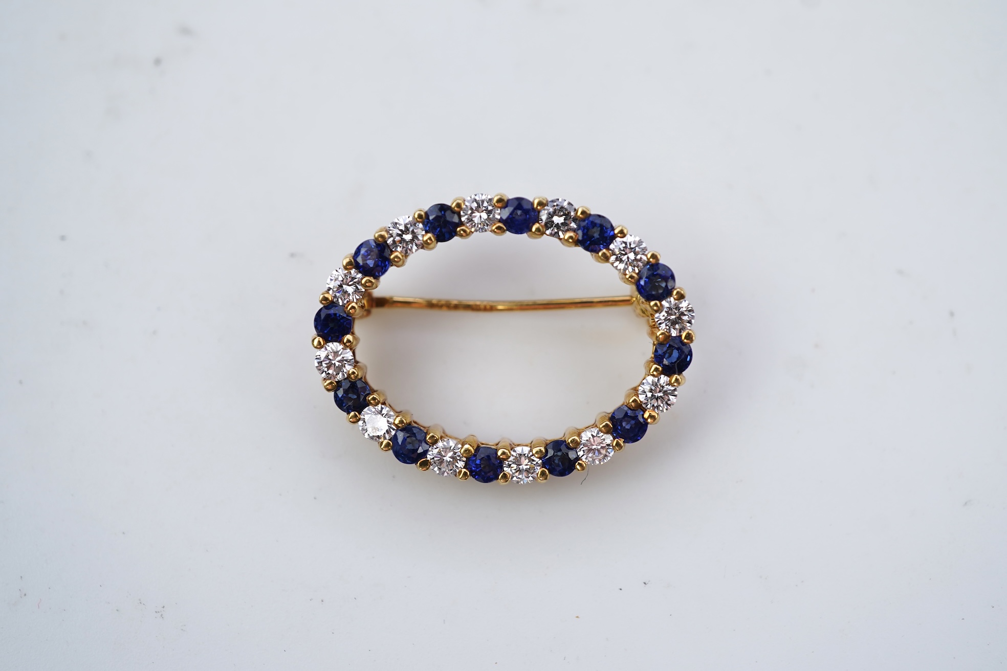 Asprey, a sapphire and diamond brooch, circa 1991